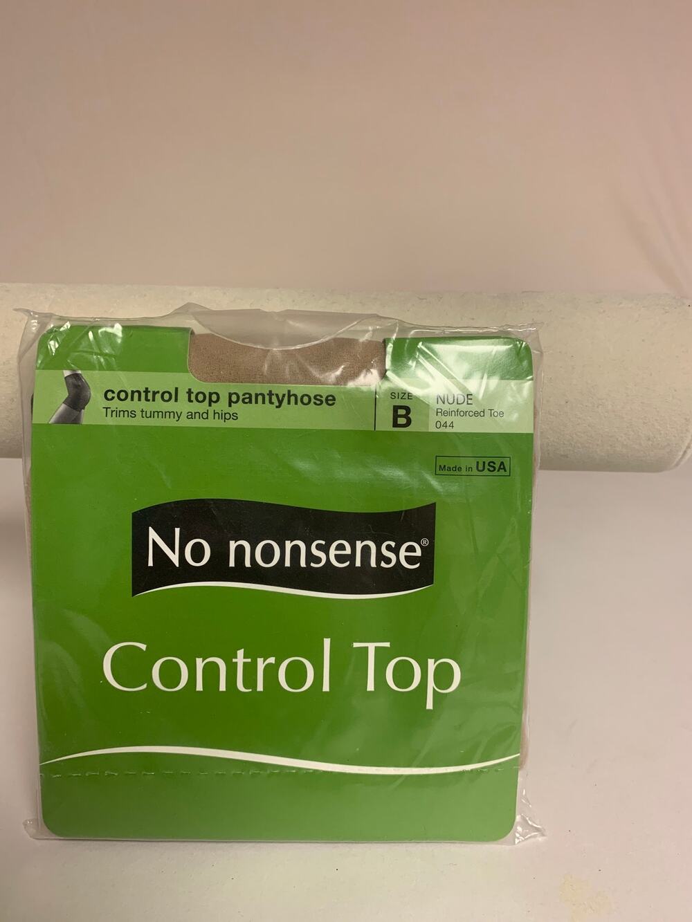 No Nonsense Control Top Pantyhose Nude SZ B Made in USA NWT